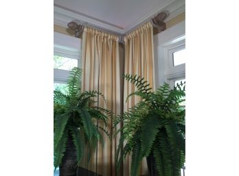 Lot Of Six (6) Custom Curtains With Rods & Rings - All Custom - Panels Are 45' Wide By 102' Tall