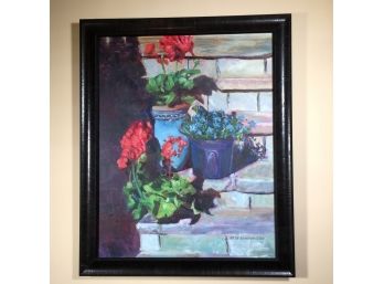 Lovely Large Floral Still Life Painting On Canvas By BETH BRONNUM STERN - Very Pretty Painting