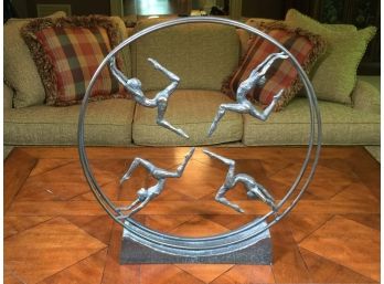 Very Unusual Bronze Sculpture With Acrobats - VERY Nice Large Piece - Appears Unmarked - NICE SCULPTURE