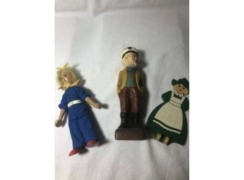 3 Wooden Dolls....Vintage