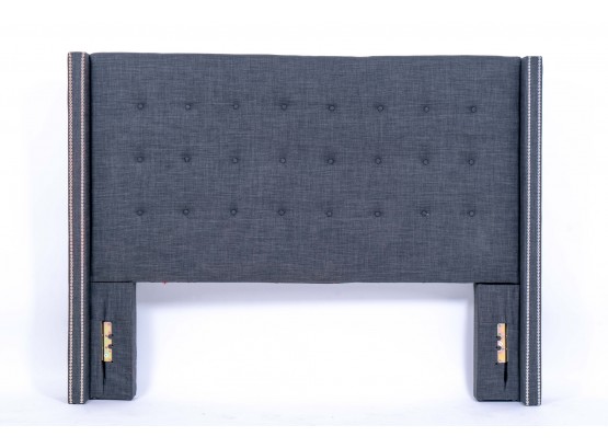 Queen Size Upholstered Headboard With Nailhead Trim