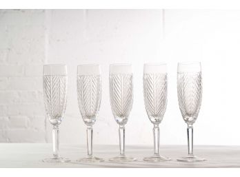 Set Of Five Champagne Flutes