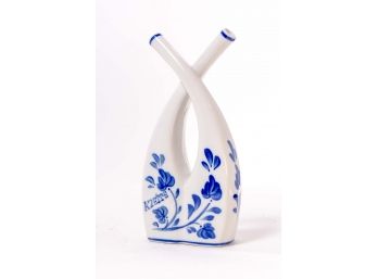 Hand-painted Blue & White Porcelain Vinaigrette Bottle