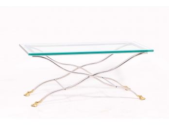 Glass Coffee Table With Hooved Feet