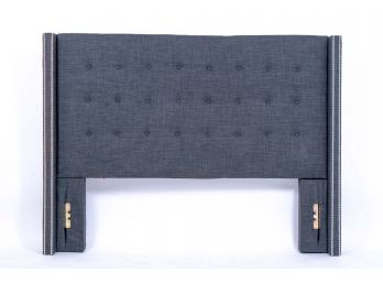 Queen Size Upholstered Headboard With Nailhead Trim