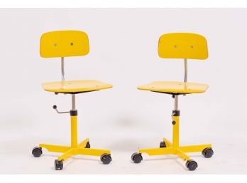 Pair Of Yellow Task Chairs