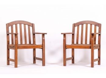 Pair Of Teak Outdoor Chairs