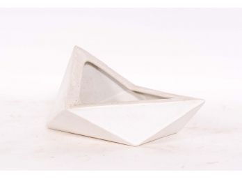 Modern Geometric White Ceramic Vase