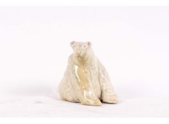 Glazed Ceramic Polar Bear Figurine