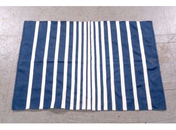 Navy & White Striped Area Rug