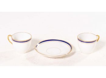 L. Bernardaud & Co. Limoges Porcelain Teacups & Saucer