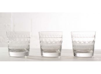 Trio Of Cut Glass Rocks Glasses