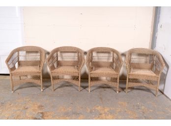 Set Of Four Wicker Chairs