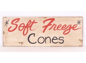 Hand Painted Sign Soft Freeze Cones