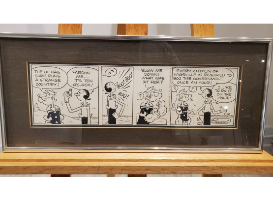Bud Sagendorf Original Comic Strip Artwork -for March 12, 1974 Popeye Comic Strip - Hand- Signed