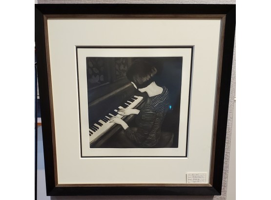 Piano Player Etching Title 'Recital' By Becky Gwinn Hand- Signed And Numbered 38/350.