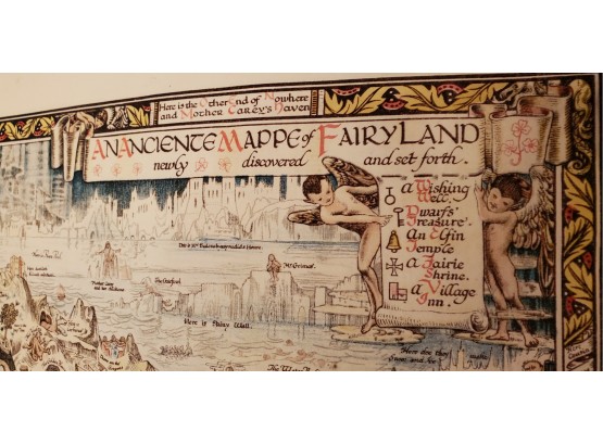 2 Prints: Simply Wonderful  'Newly Discovered Anciente Mappes Of Fairyland' Characters From Mythology,