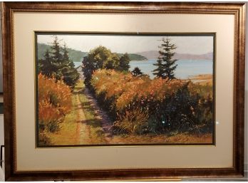 Large And Beautiful Framed Giclee Titled: 'Bayview' By Christa Malay