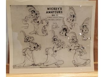 Mickey's Amateurs UM - 51 Walt Disney Prod. Studio 1937 Model Sheet
