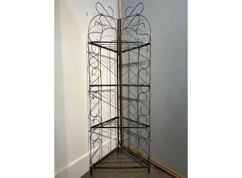 Corner Wire Folding Shelf Unit Garden/patio Shelf
