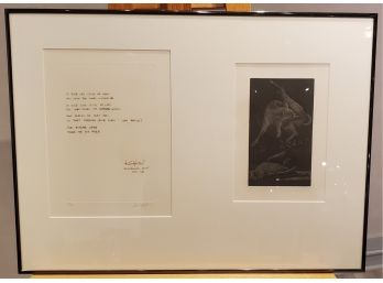 Knud Horten Original Etching & Poem Hand Signed & Numbered Limited Edition