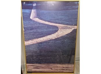 Large Framed In Gold Toned Metal Color Photograph Signed By Christo