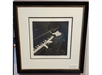 Piano Player Etching Title 'Recital' By Becky Gwinn Hand- Signed And Numbered 38/350.