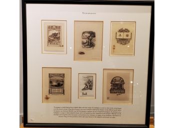 Framed Ex Libris Antique Bookplates - 'Remarques' - James Goode Collection Frame 123