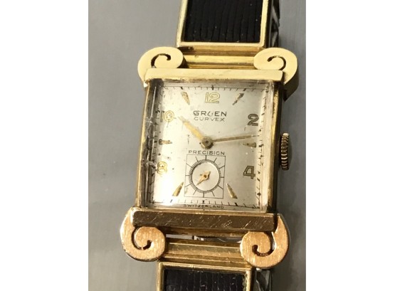 Vintage Gruen Precision Curvex Watch 14k
