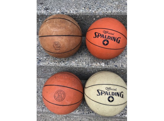Four Vintage SPALDING Basketballs