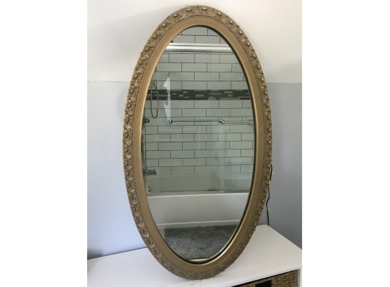 Beautiful Oval Mirror With Gilt Frame