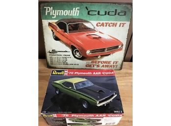 Plymouth CUDA Sign And Vintage REVELL Model Kit