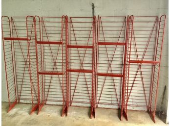 Set Of 5 Red Foldable Storage Shelves