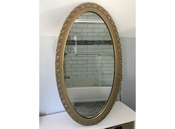 Beautiful Oval Mirror With Gilt Frame