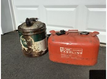 Vintage QUAKERSTATE Gas Can And A Marine Gas Can