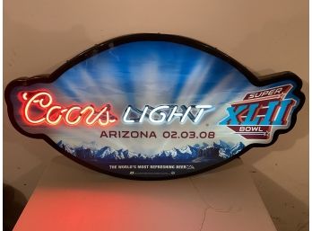 Coors Light Superbowl XLII Lighted Beer Sign