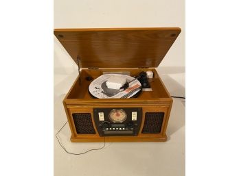 Innovative Technology Wooden  Music Center Turntable Cassette CD USB