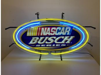 Neon NASCAR Busch Series Lighted Beer Sign **READ**