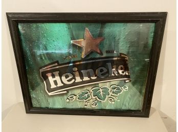 Framed Heineken Foil Beer Sign