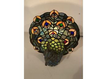 Tiffany Style Stained Glass Peacock Table Lamp