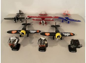 Collection Of Diecast Airplanes And ERTL Engines