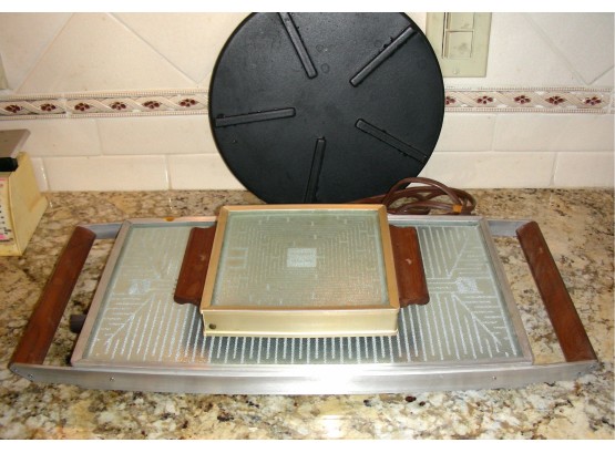Two Salton Hot Warming Trays,  And Trivet