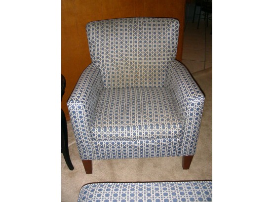 Ethan Allen Upholstered Chair And Matching Ottoman (1 Of 2)