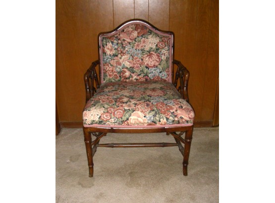 Upholstered Armchair With Bamboo-Style Frame