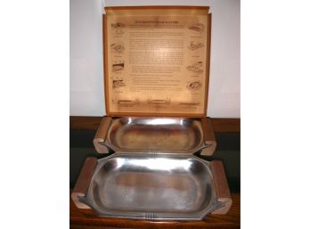 Pair Of Sizzle Master Steak Platters - Box Shows Many Uses For The Product