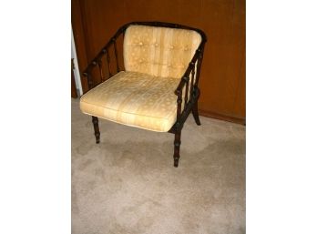 Bamboo-Style Arm Chair With Upholstered Back And Seat Cushions (2 Of 2)