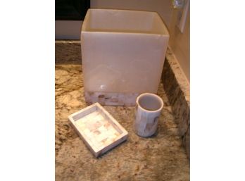 Bed Bath And Beyond Capriz Bathroom Accessories: Waste Basket, Cup, Soap Dish