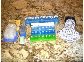 Pillboxes, Pill Cutter, Water Bottle And More