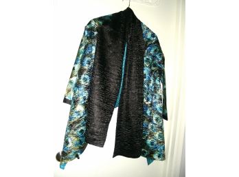 Reversible Peacock-Colored Jacket - One Size Fits Most