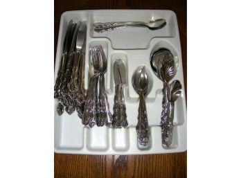 Reed And Barton Stainless Steel Flatware In Plastic Drawer Organizer -  54 Pieces